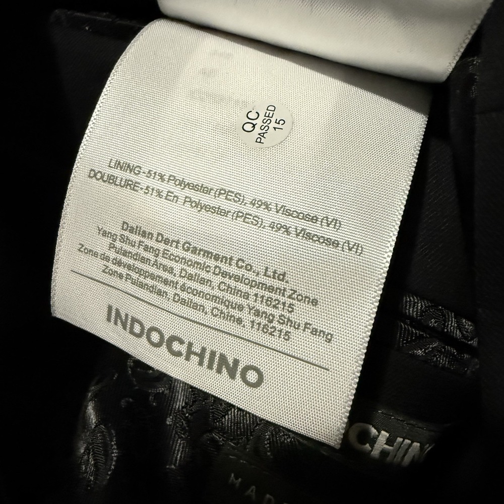 Indochino Men Black Wool Cashmere 2-Button Single Breasted Blazer 44x28‎ ALTERED